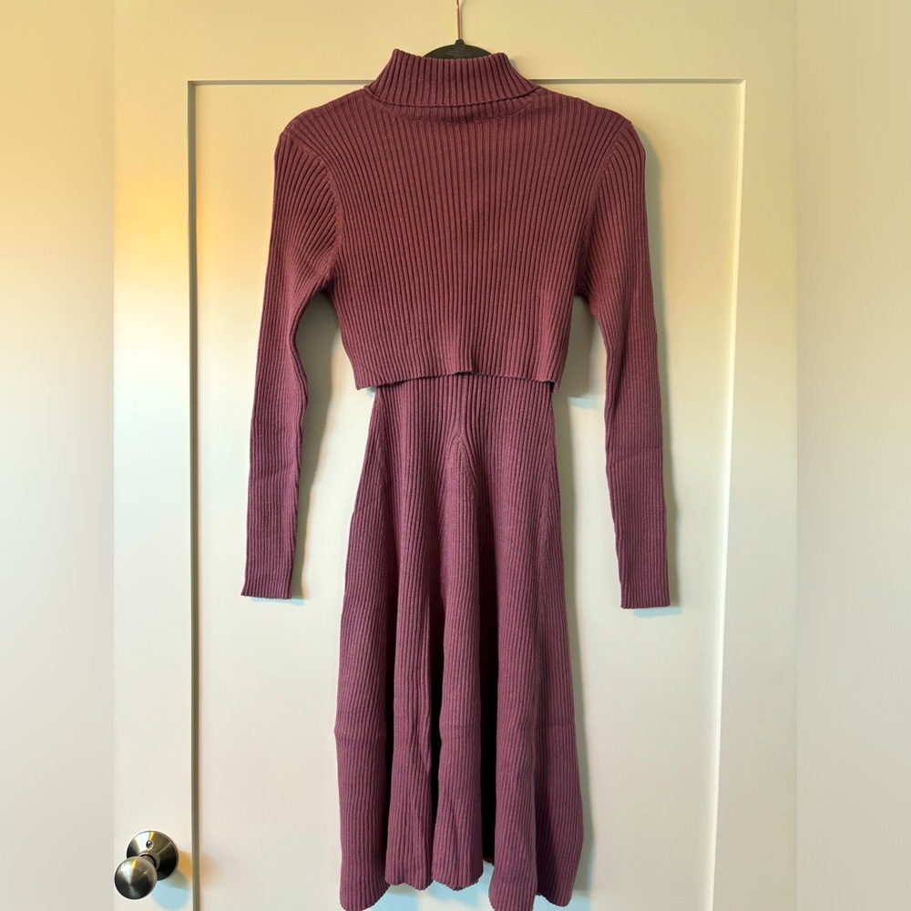 Mauve Sweater Dress Set